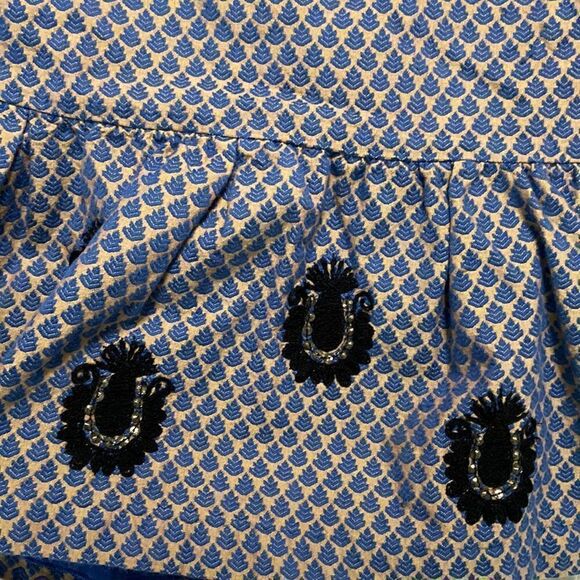 Anthropologie’s Leifsdottir Blue Patterned Flare Skirt - Picture 2 of 9